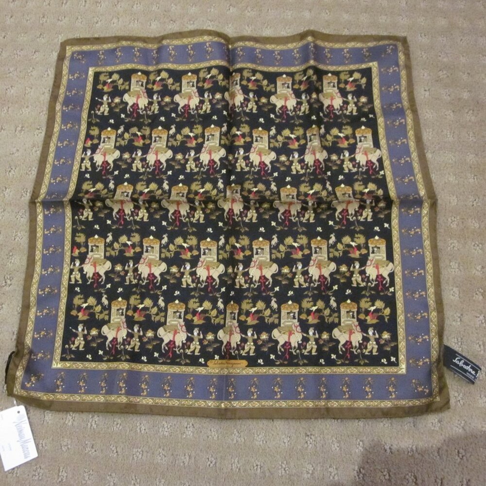 Salvatore Ferragamo Silk Handkerchief NWT